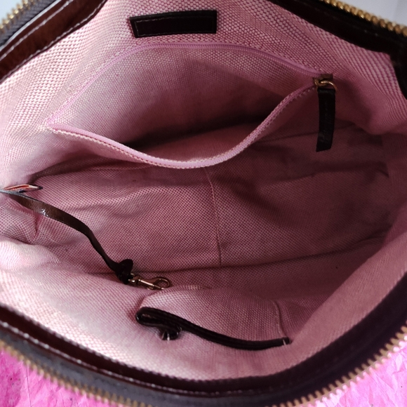 Dooney and Bourke Brown/Chocolate Patent Leather Tassles shoulder Bag EUC - Picture 3 of 12